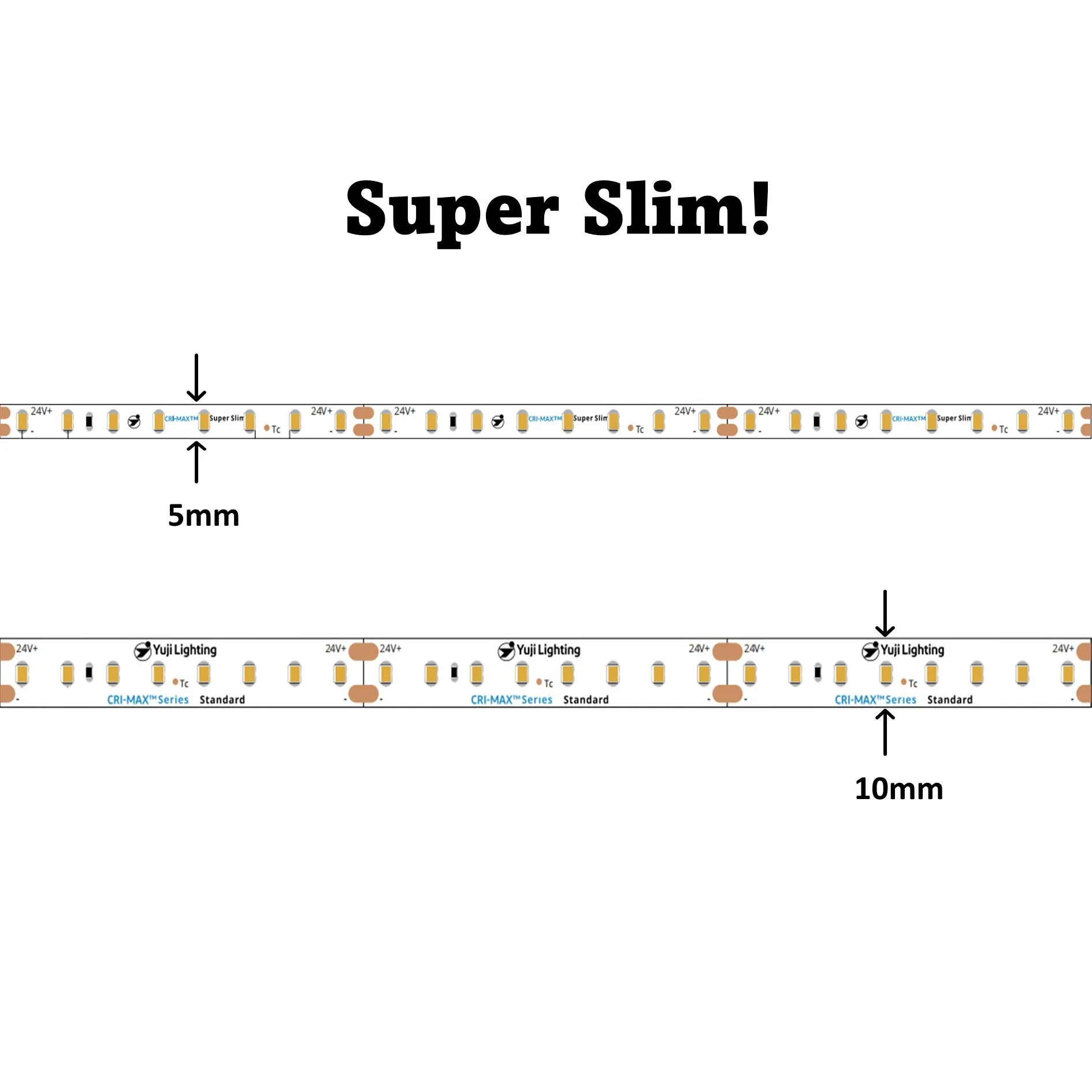 CRI-MAX™ CRI 95  Super Slim 5mm High Brightness LED Flexible Strip 3000K - 128 LEDs/m - 5m/Reel