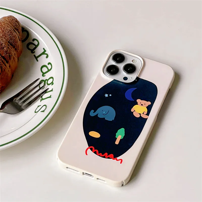 Cute Hand-Painted Bear illustration iPhone Case