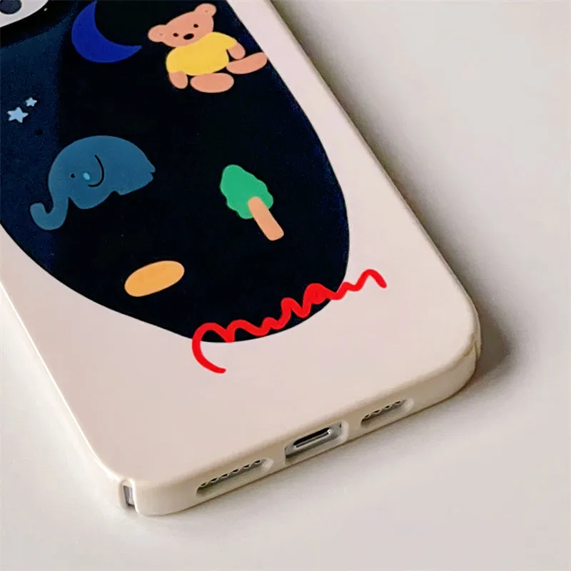 Cute Hand-Painted Bear illustration iPhone Case