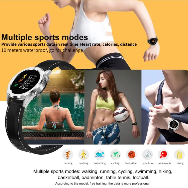 DT28 1.54" IP68 Waterproof Smartwatch with Silicone Strap, Bluetooth 4.2, Call Alerts, Blood Pressure Monitoring & Payment Features
