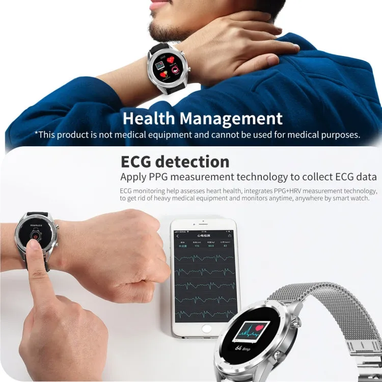 DT28 1.54" IP68 Waterproof Smartwatch with Silicone Strap, Bluetooth 4.2, Call Alerts, Blood Pressure Monitoring & Payment Features