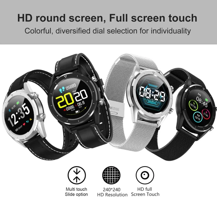 DT28 1.54" IP68 Waterproof Smartwatch with Silicone Strap, Bluetooth 4.2, Call Alerts, Blood Pressure Monitoring & Payment Features