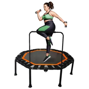 Eccomum Y29057 42" Foldable Mini Trampoline Max Load 660lbs, Fitness Rebounder with Foam Handle