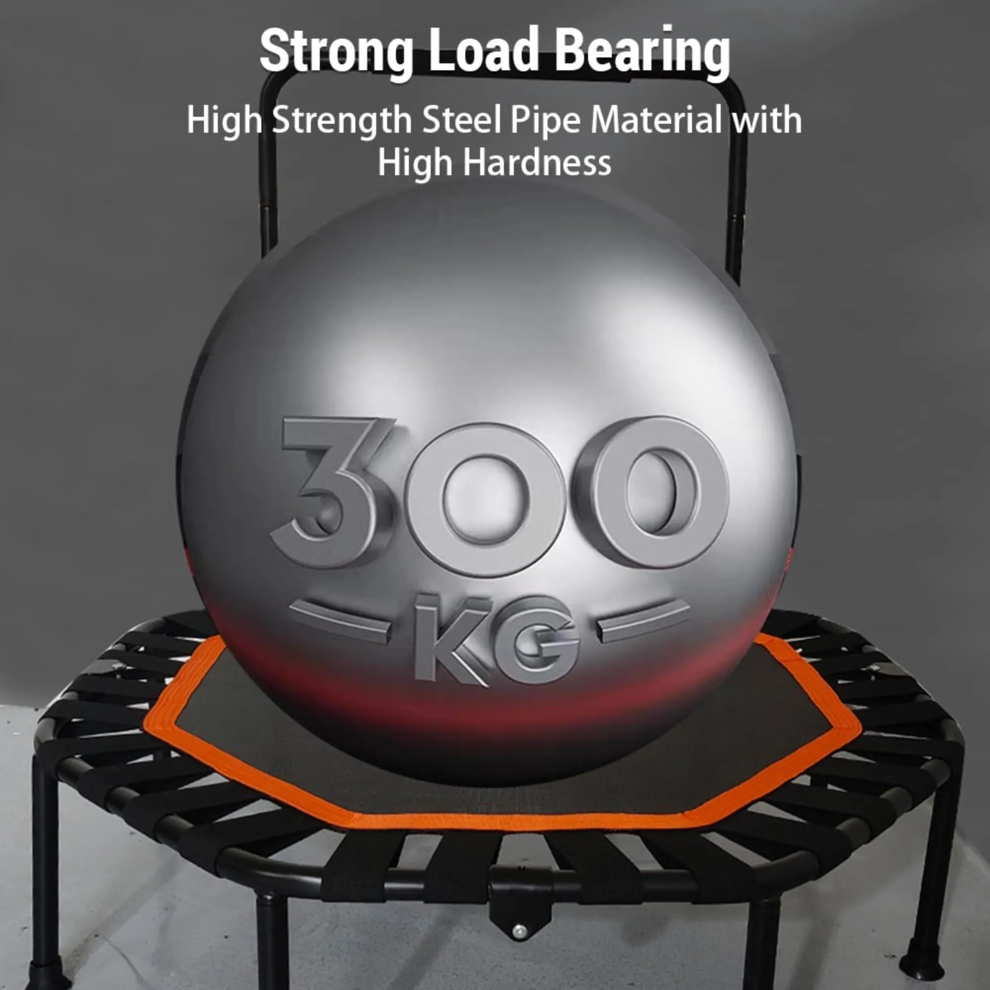 Eccomum Y29057 42" Foldable Mini Trampoline Max Load 660lbs, Fitness Rebounder with Foam Handle