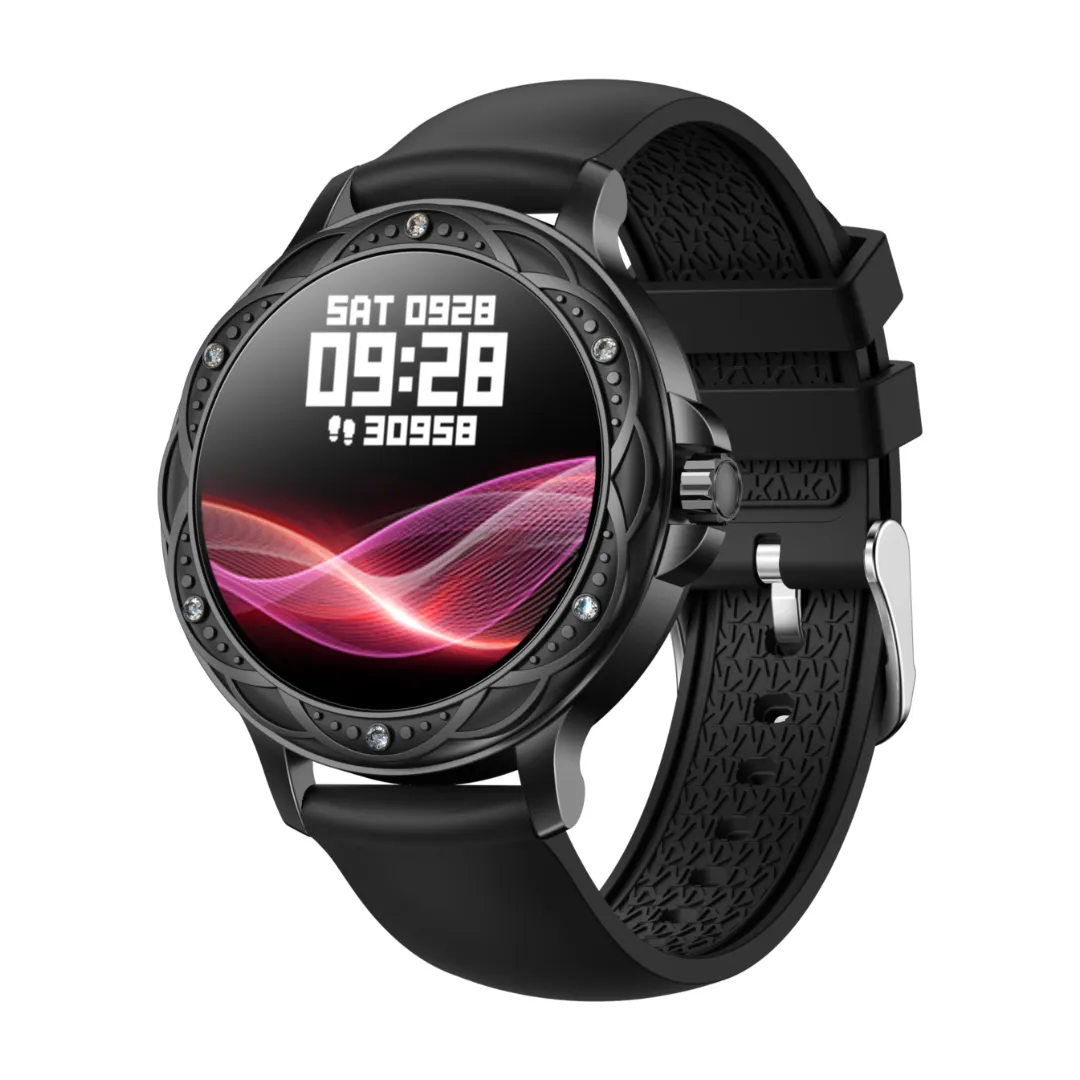 Fashionable Smart Watch for Women with Steel and Silicone Straps, Health Monitoring, and Menstrual Cycle Tracking