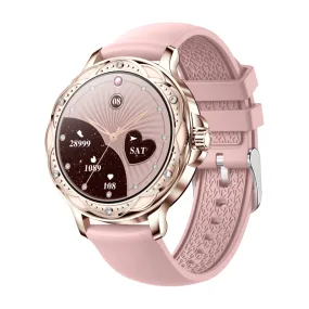 Fashionable Smart Watch for Women with Steel and Silicone Straps, Health Monitoring, and Menstrual Cycle Tracking