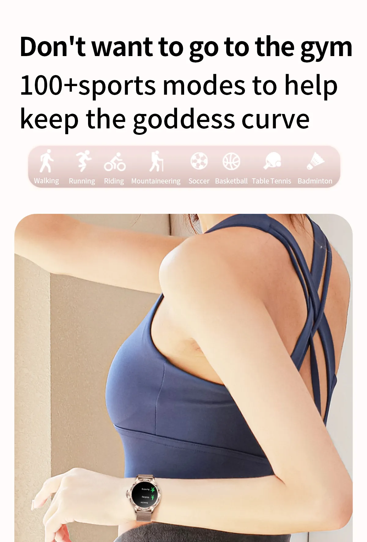 Fashionable Smart Watch for Women with Steel and Silicone Straps, Health Monitoring, and Menstrual Cycle Tracking