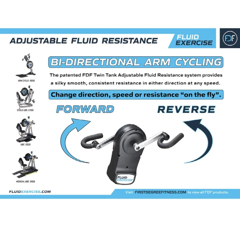First Degree Fitness Fluid Cycle UBE E750 Dual Function Ergometer