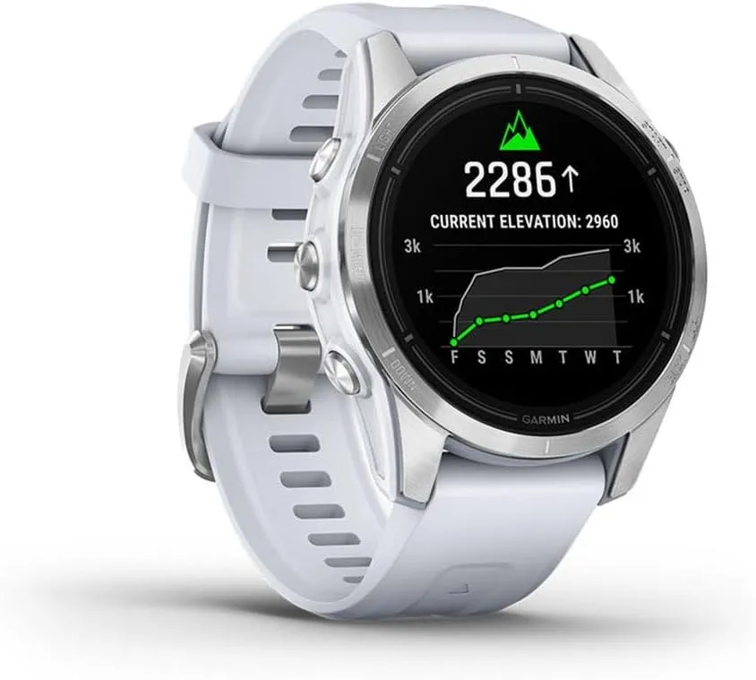 Garmin epix Pro Gen 2 (42mm) Premium Multisport GPS Smartwatch – AMOLED Display, Health & Training Features, Built-in Flashlight, 10-Day Battery Life, White