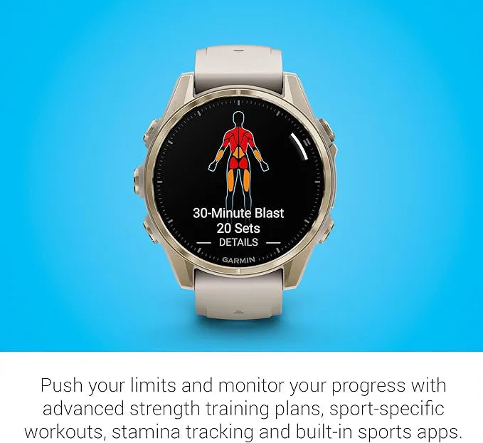 Garmin fēnix 8 Unisex Soft Gold with Dark Sandstone Band Amoled Sapphire Long-Lasting Battery Life Dive-Rated Built-in LED Flashlight 43 Millimeters Premium Multisport GPS Smartwatch - 010-02903-10