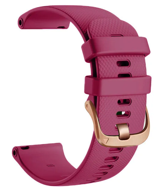 Garmin Vivoactive 3 compatible Silicone Watch Straps with Rose Gold Buckles