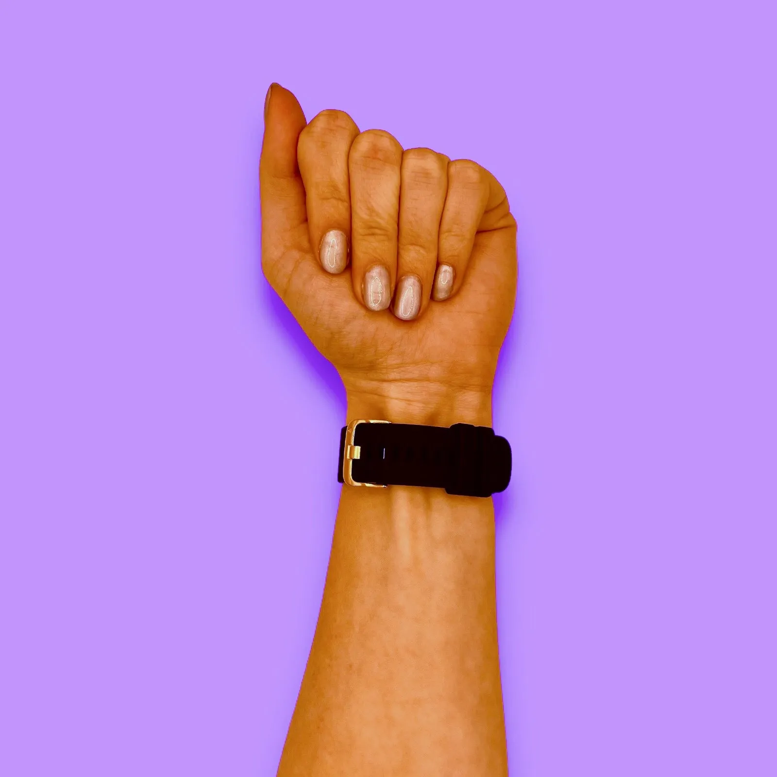 Garmin Vivoactive 3 compatible Silicone Watch Straps with Rose Gold Buckles