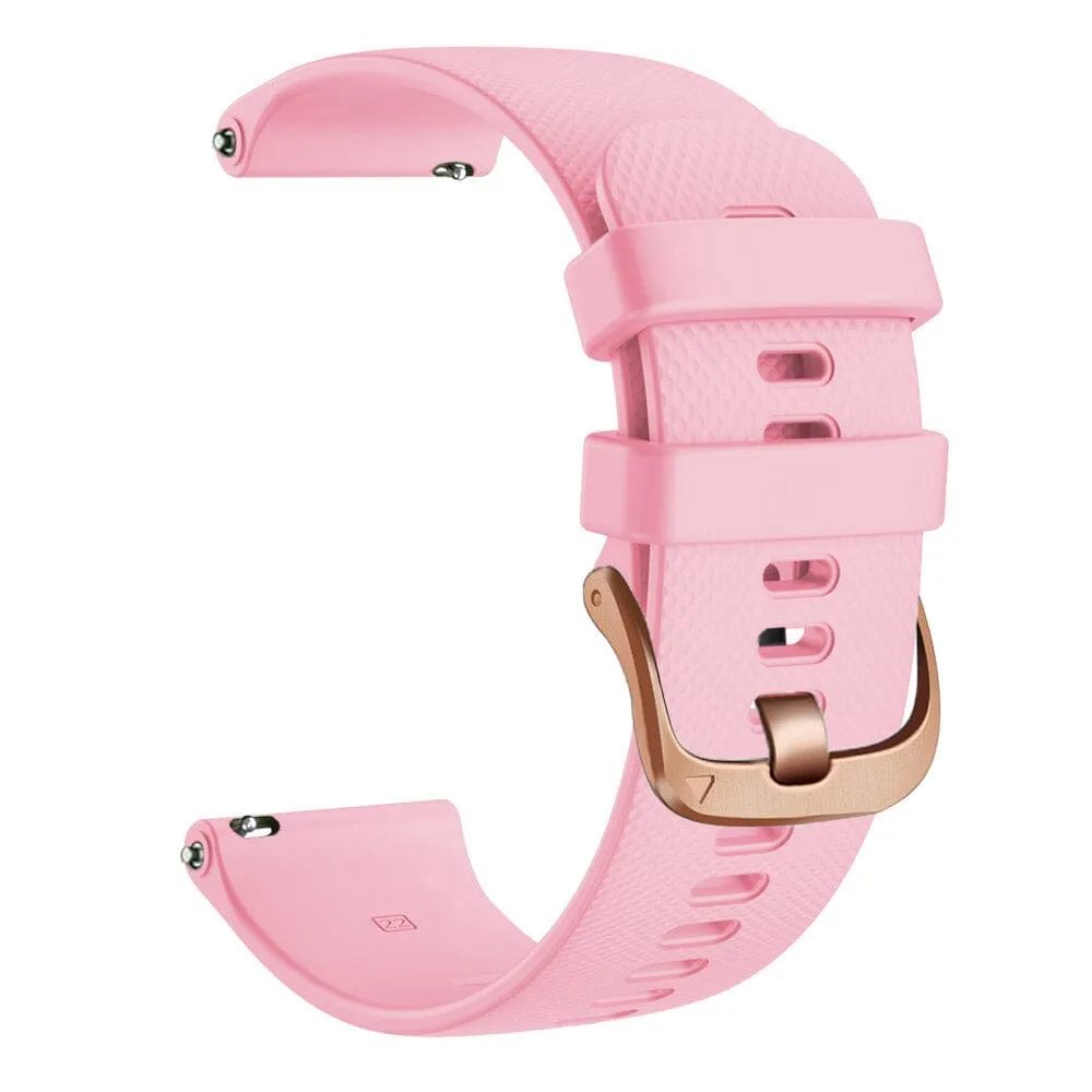 Garmin Vivoactive 3 compatible Silicone Watch Straps with Rose Gold Buckles