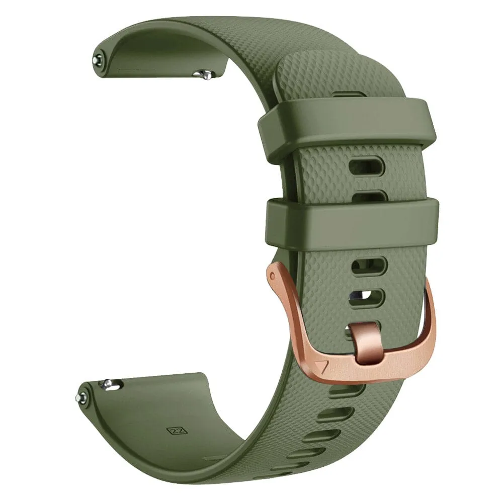 Garmin Vivoactive 3 compatible Silicone Watch Straps with Rose Gold Buckles
