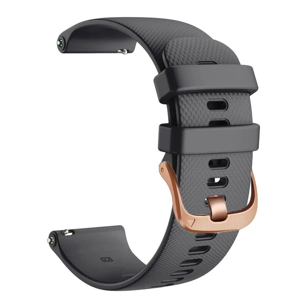 Garmin Vivoactive 3 compatible Silicone Watch Straps with Rose Gold Buckles