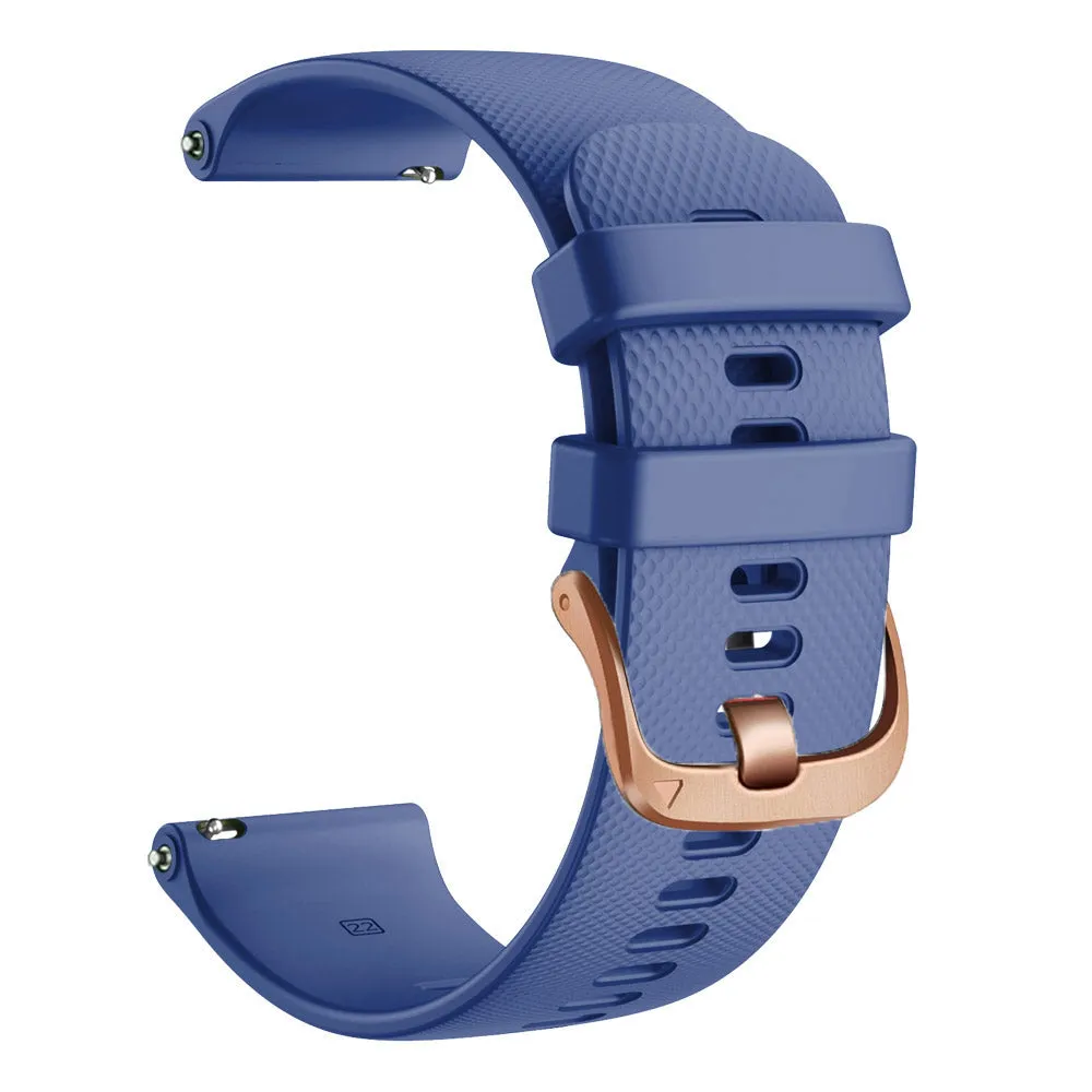 Garmin Vivoactive 3 compatible Silicone Watch Straps with Rose Gold Buckles