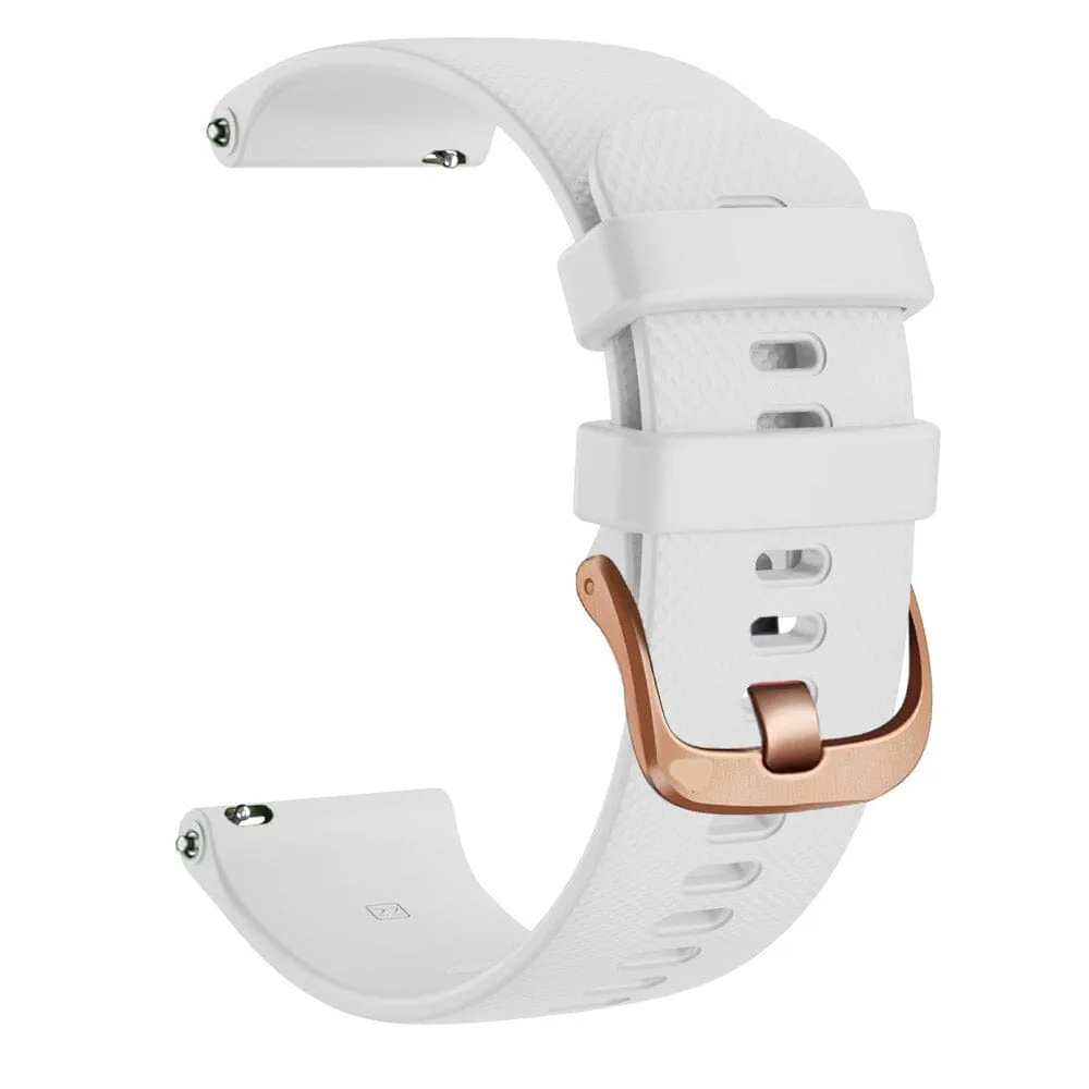 Garmin Vivoactive 3 compatible Silicone Watch Straps with Rose Gold Buckles