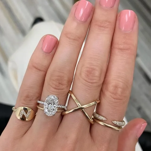 Gold X Ring