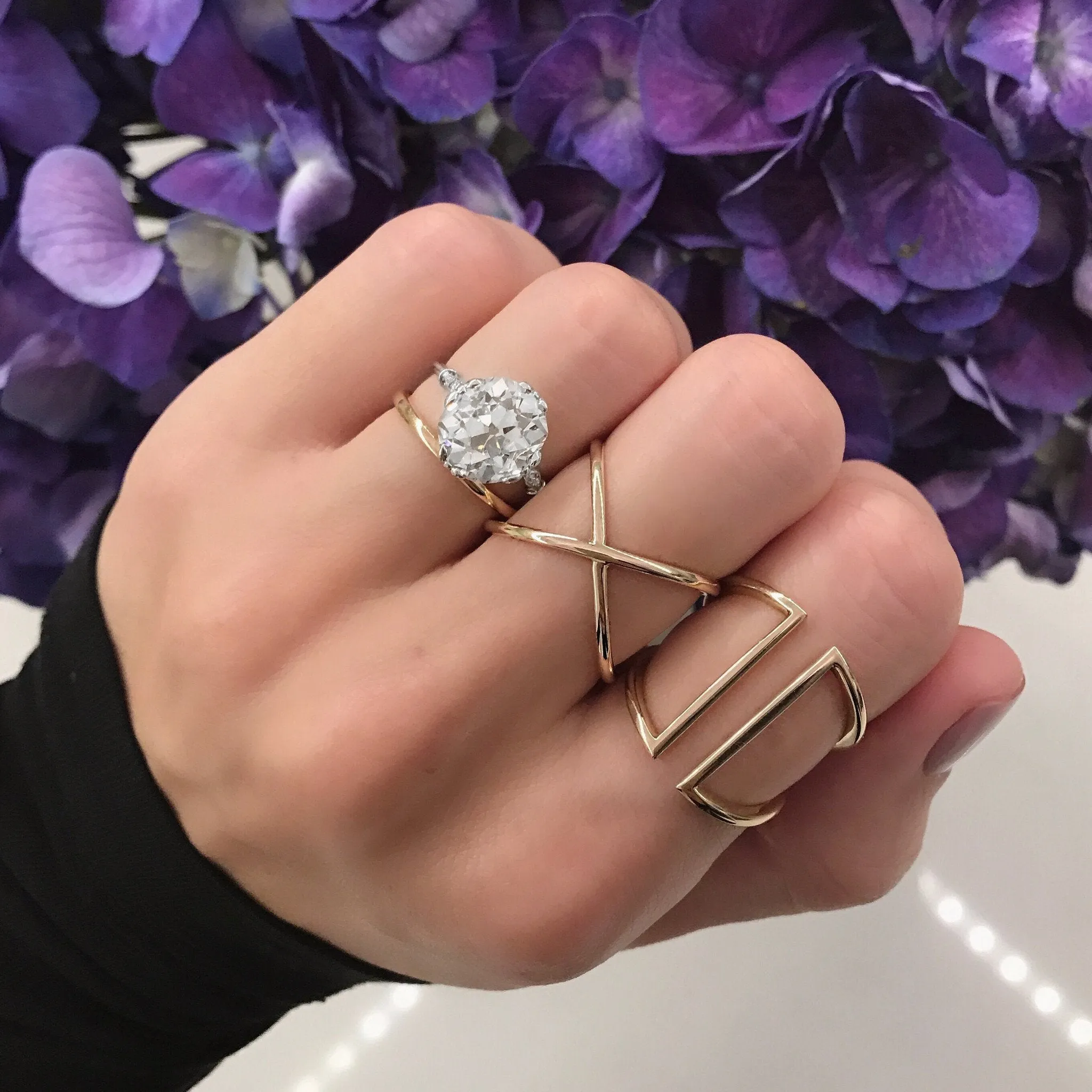 Gold X Ring