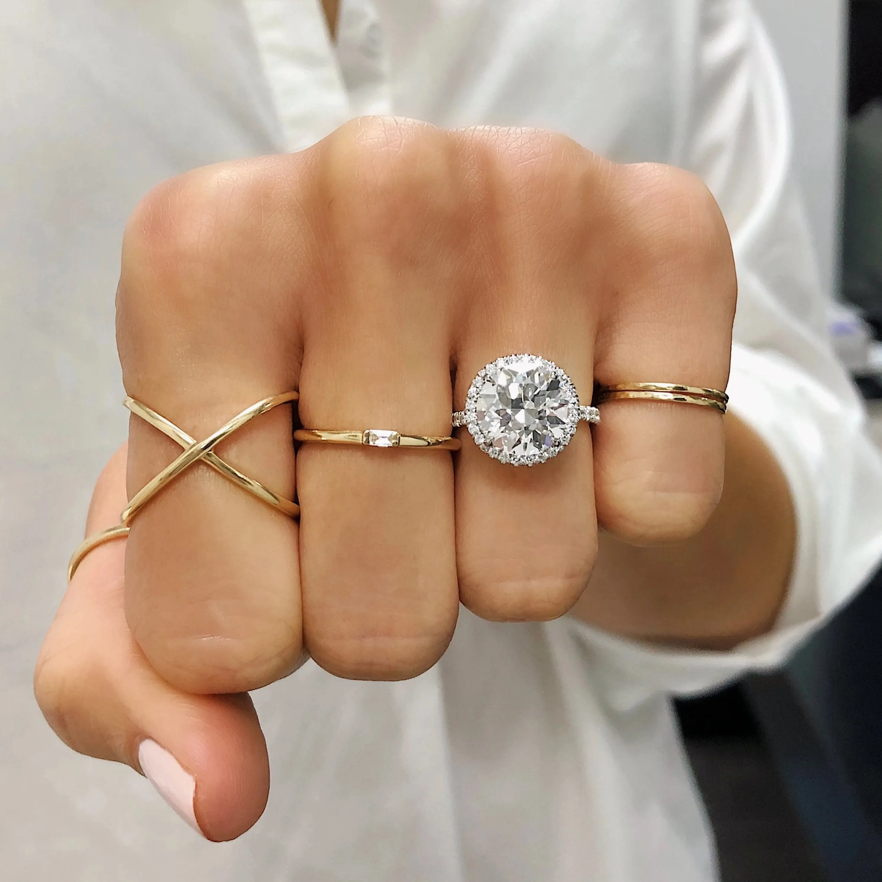 Gold X Ring