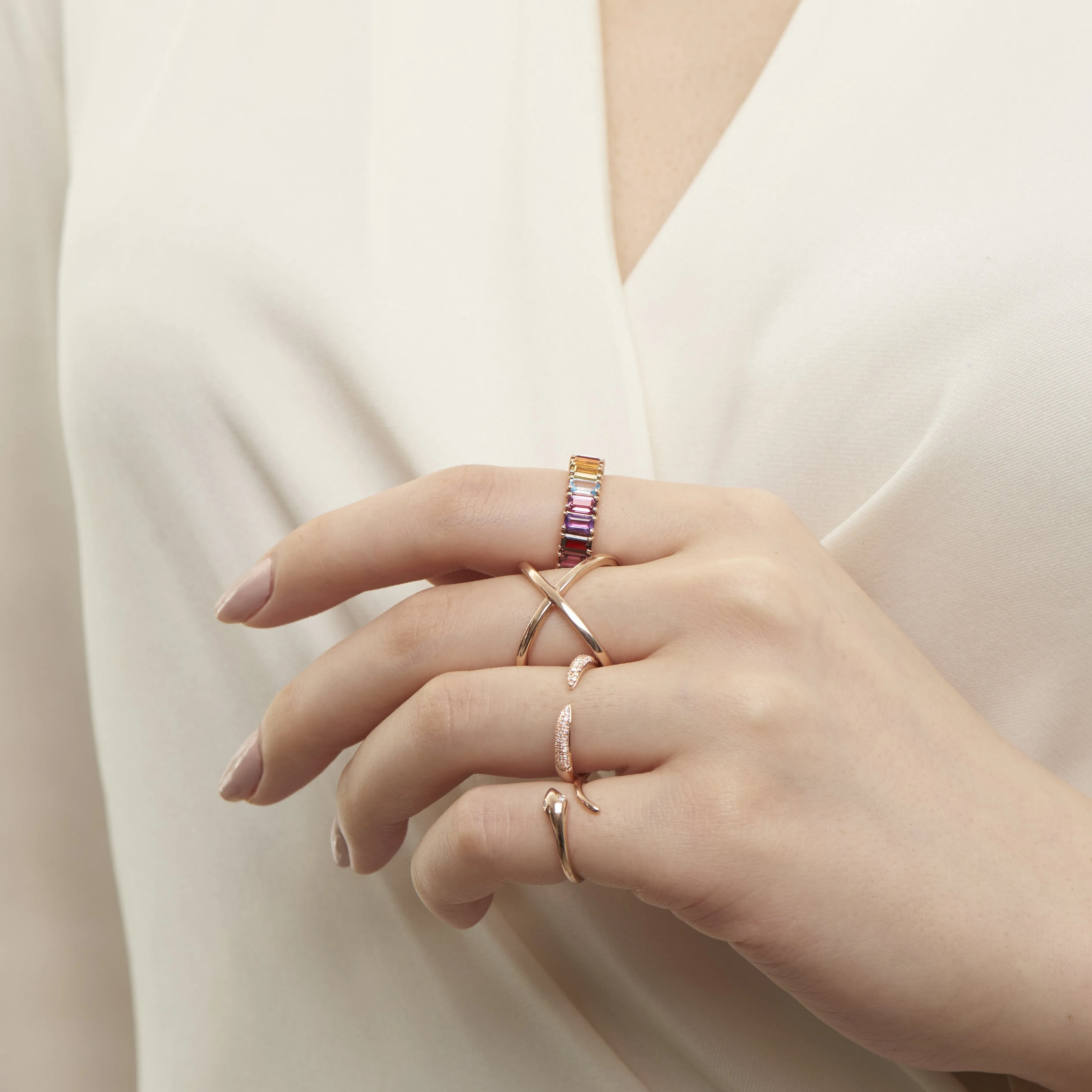 Gold X Ring