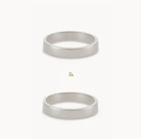 infinity love wedding band set of 2 polished - 14k white gold