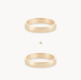 infinity love wedding band set of 2 polished - 14k yellow gold