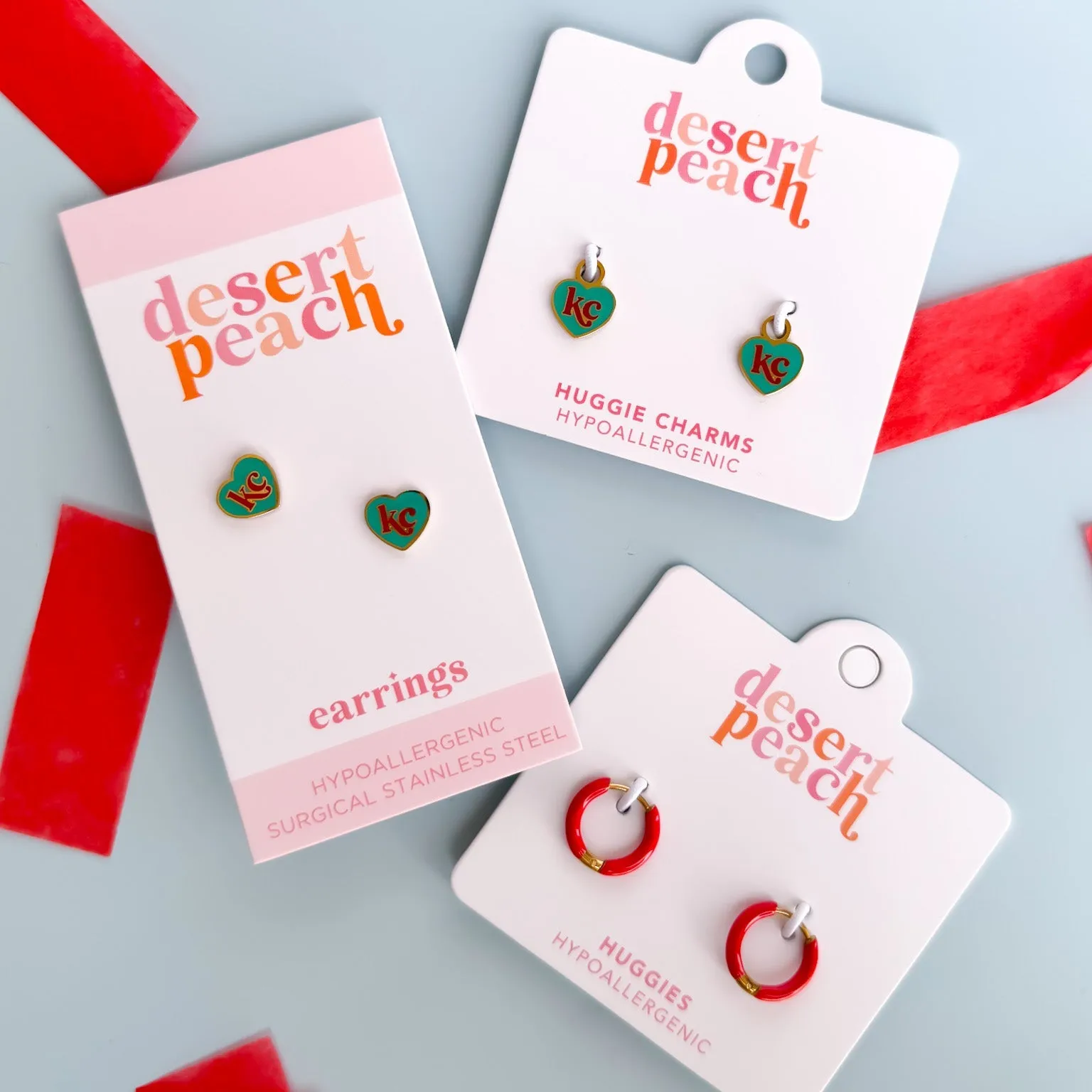 KC Current Heart Stud Earrings