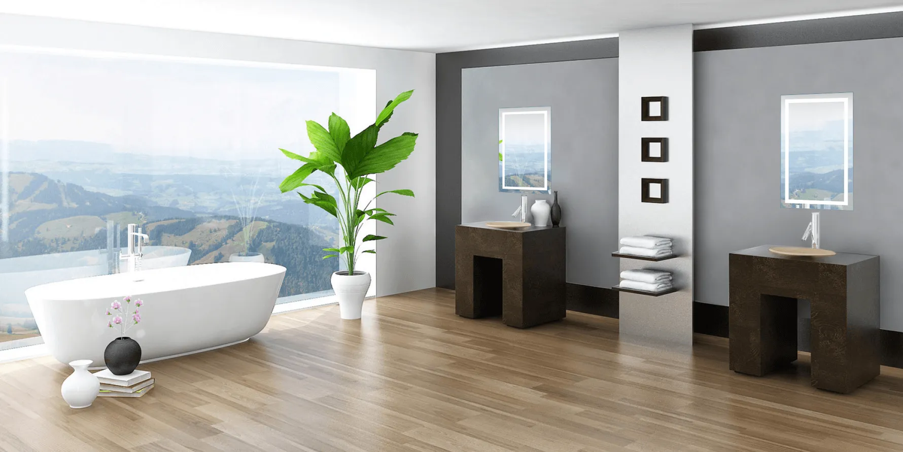Krugg Icon 20″ x 32″ LED Bathroom Mirror With Dimmer & Defogger