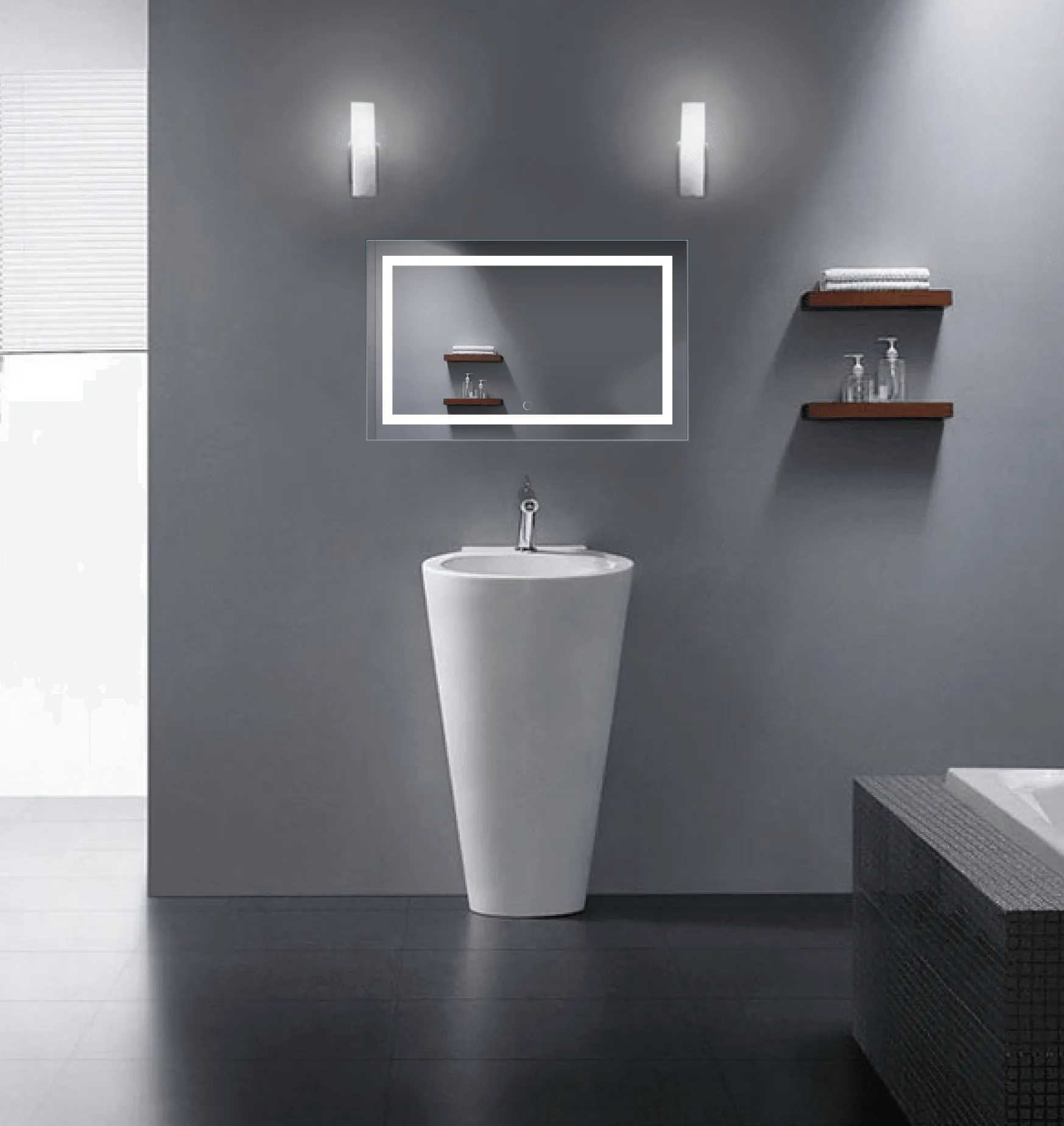 Krugg Icon 20″ x 32″ LED Bathroom Mirror With Dimmer & Defogger