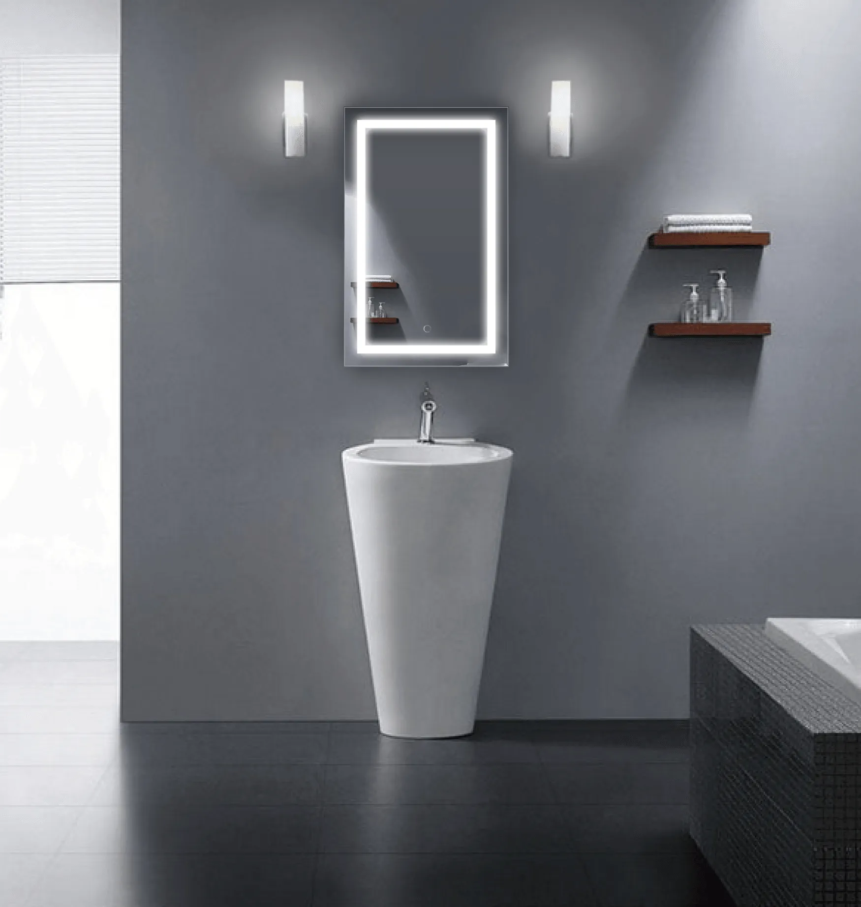 Krugg Icon 20″ x 32″ LED Bathroom Mirror With Dimmer & Defogger