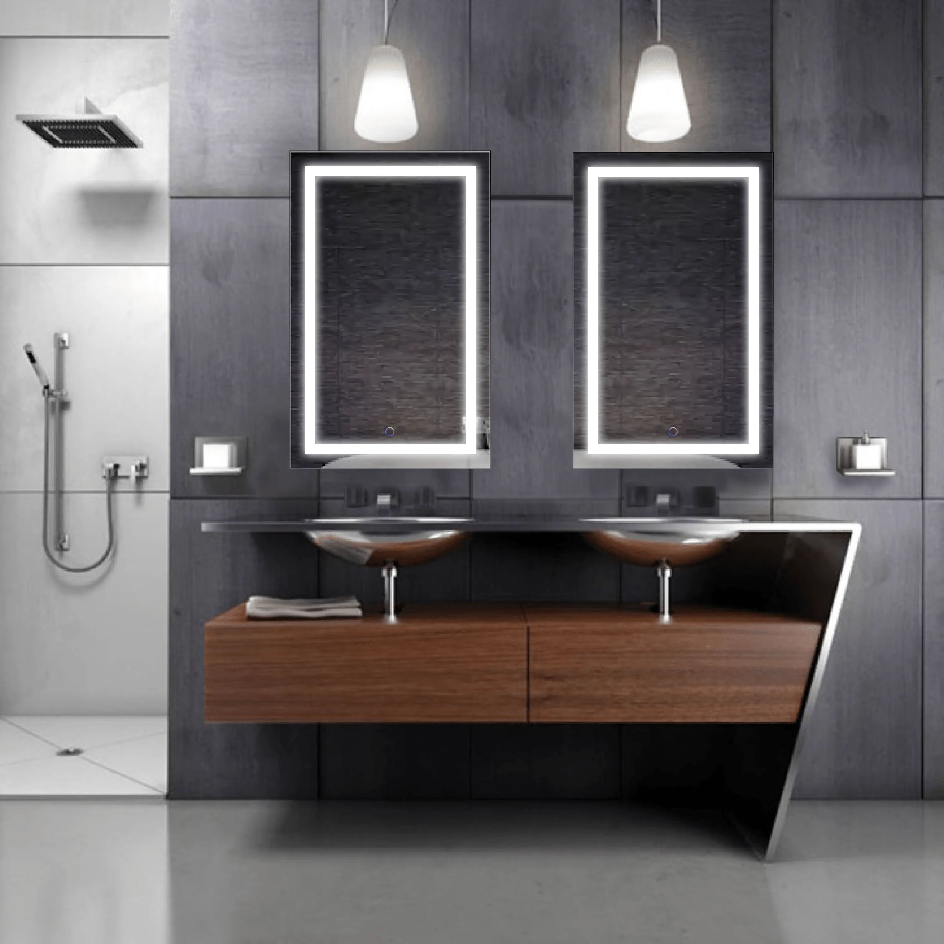 Krugg Icon 20″ x 32″ LED Bathroom Mirror With Dimmer & Defogger