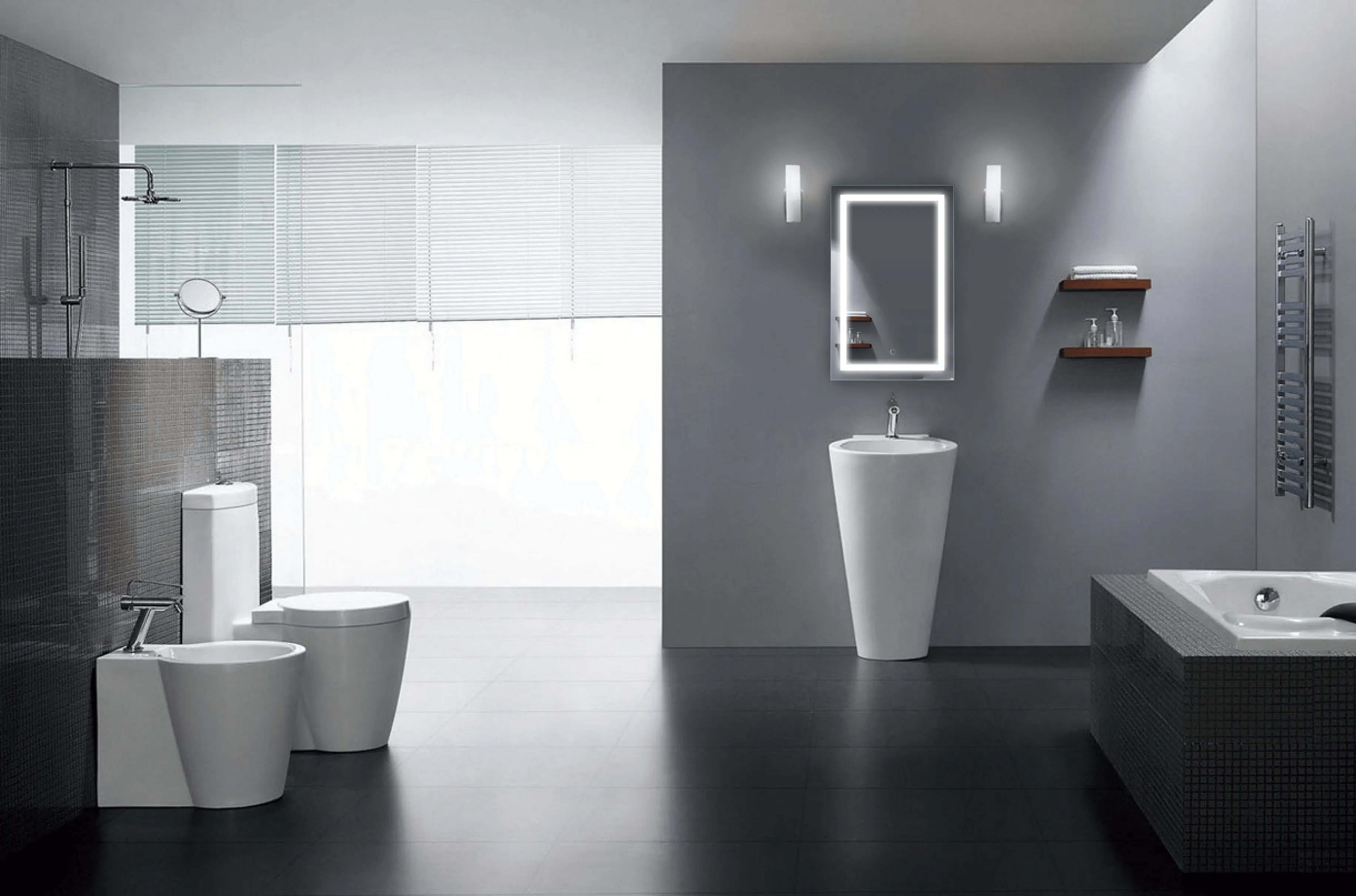Krugg Icon 20″ x 32″ LED Bathroom Mirror With Dimmer & Defogger