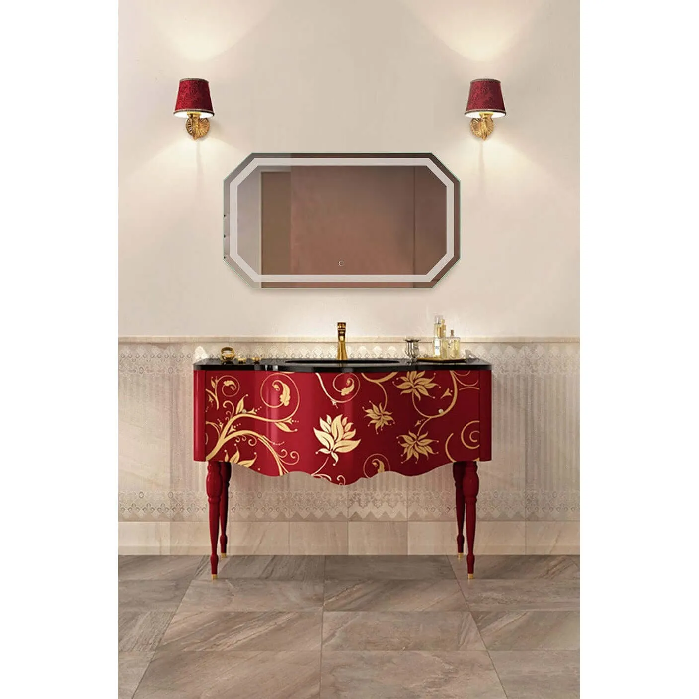 Krugg Tudor 60" x 30" Octagon LED Bathroom Mirror