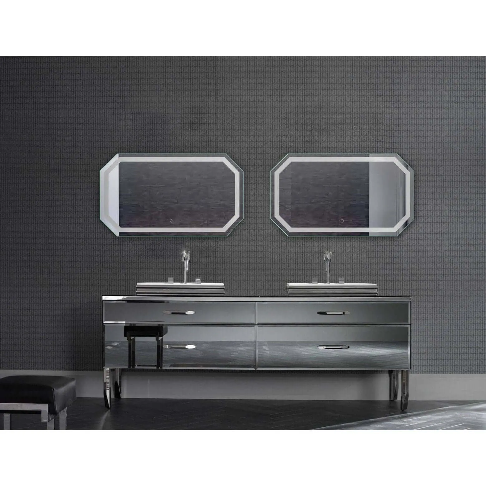 Krugg Tudor 60" x 30" Octagon LED Bathroom Mirror