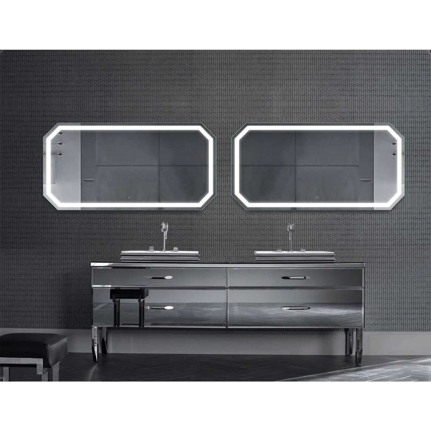 Krugg Tudor 60" x 30" Octagon LED Bathroom Mirror