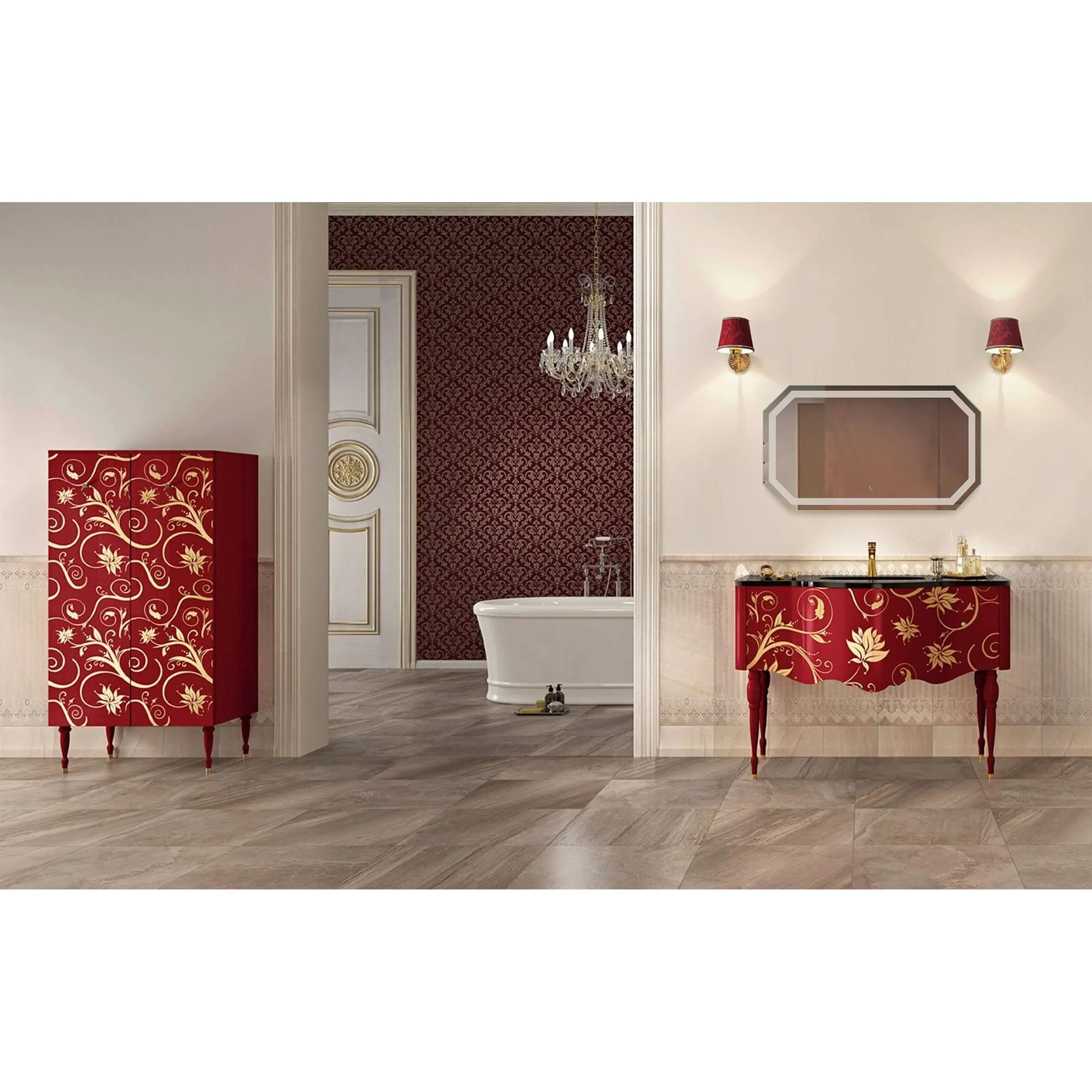 Krugg Tudor 60" x 30" Octagon LED Bathroom Mirror