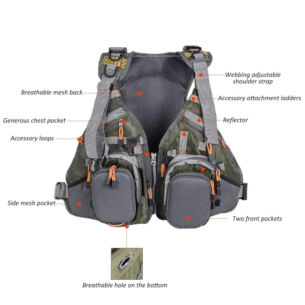 Lixada 3 In 1 Mesh Fly Fishing Vest