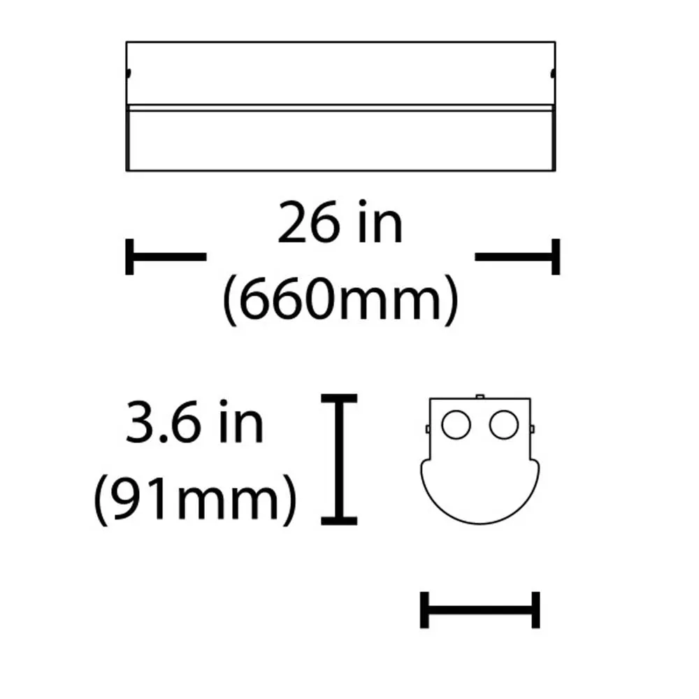 LSC Series 2 Ft. Linear LED Strip Light Fixture in 4000K