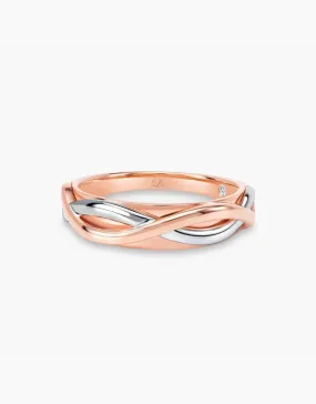 LVC Desirio Destiny Wedding Band in White and Rose Gold