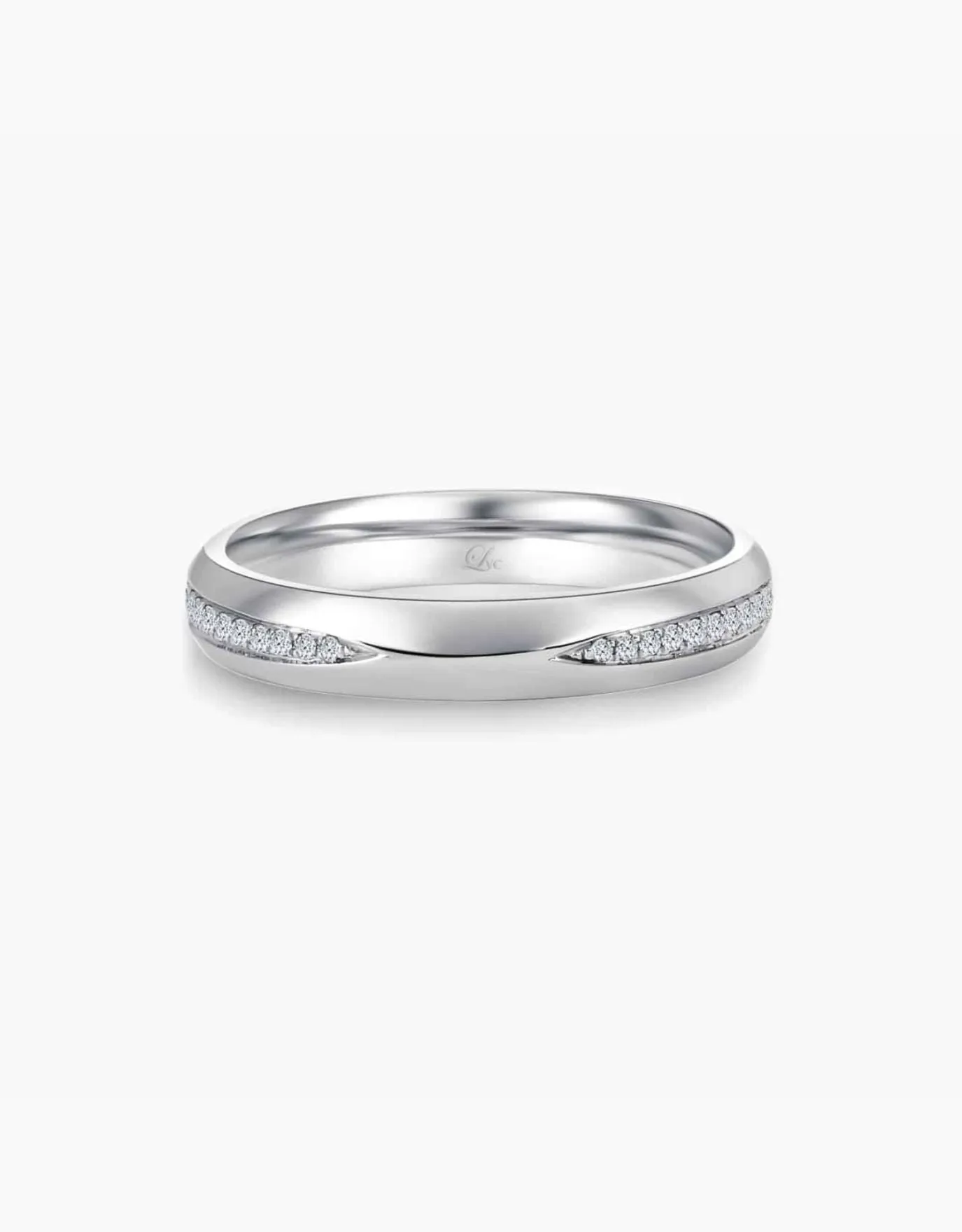 LVC Desirio Passion Wedding Band in White Gold with Brilliant Diamonds