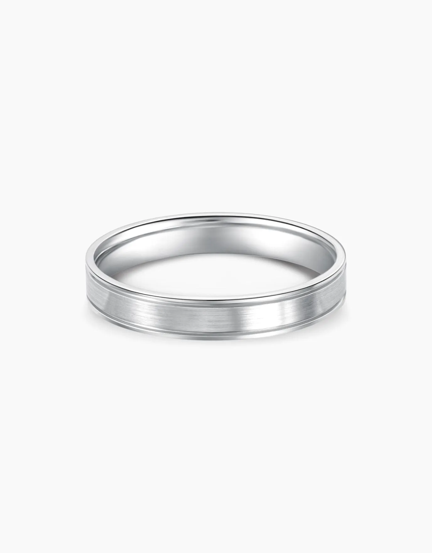 LVC Purete Step Edge Wedding Band in Platinum