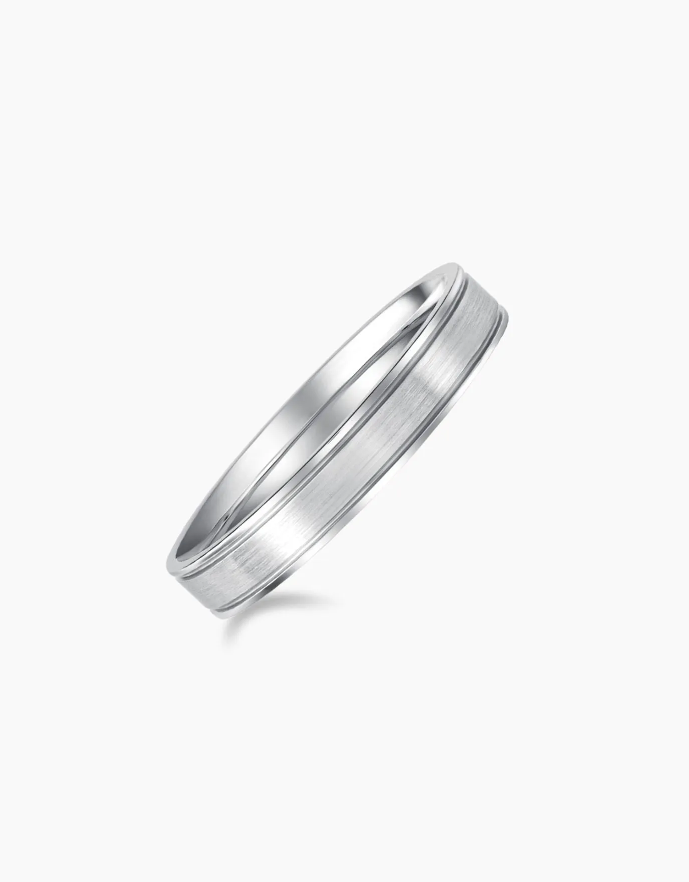 LVC Purete Step Edge Wedding Band in Platinum