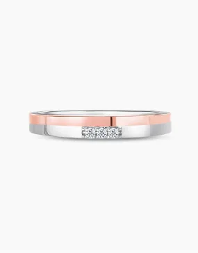 LVC Tresor Calene Wedding Band with Diamonds in Duo Tone
