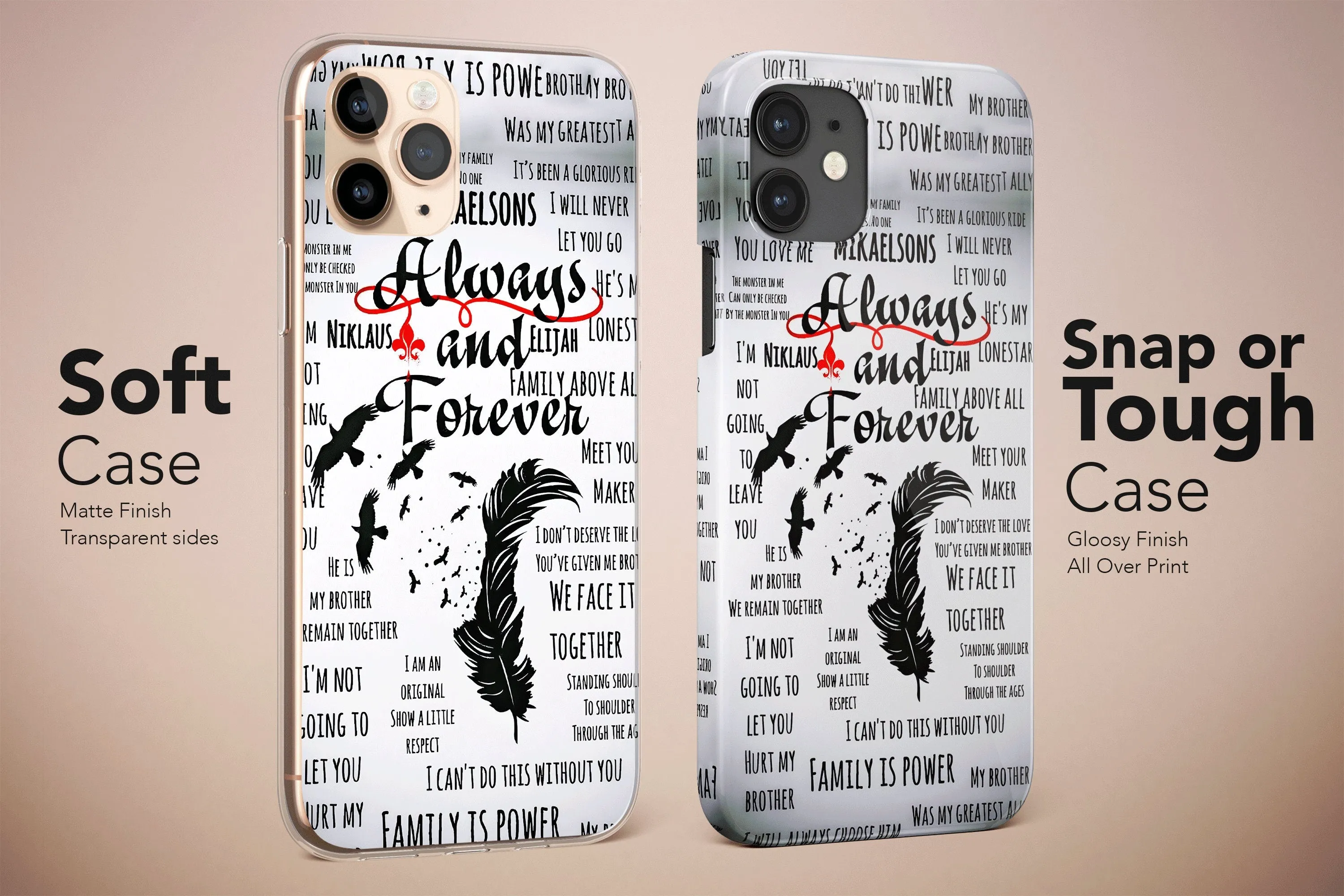 Meaningful Deep Quote Stefan, Damon, Salvatore, and Elena Phone Case Soft Cover