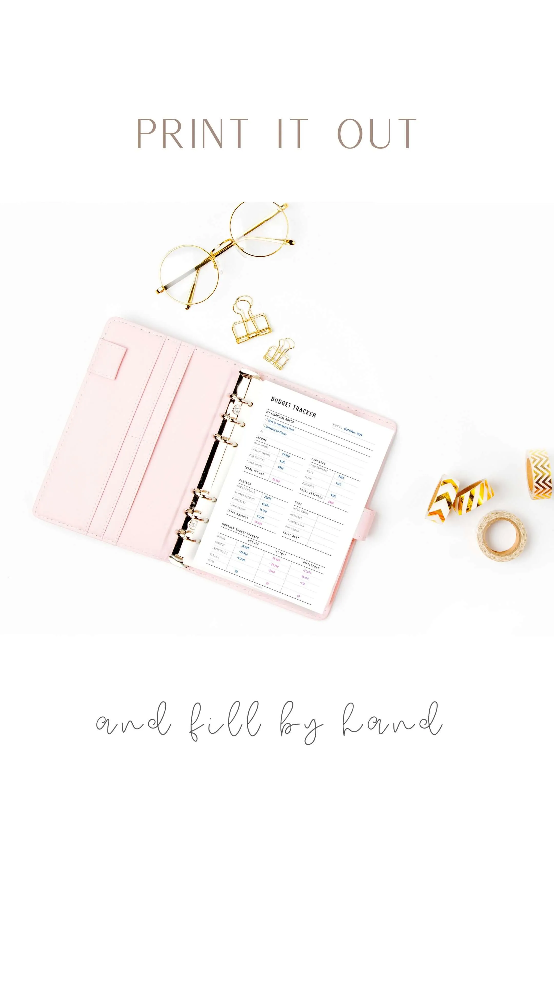 Minimalist Monthly Budget Tracker - M058