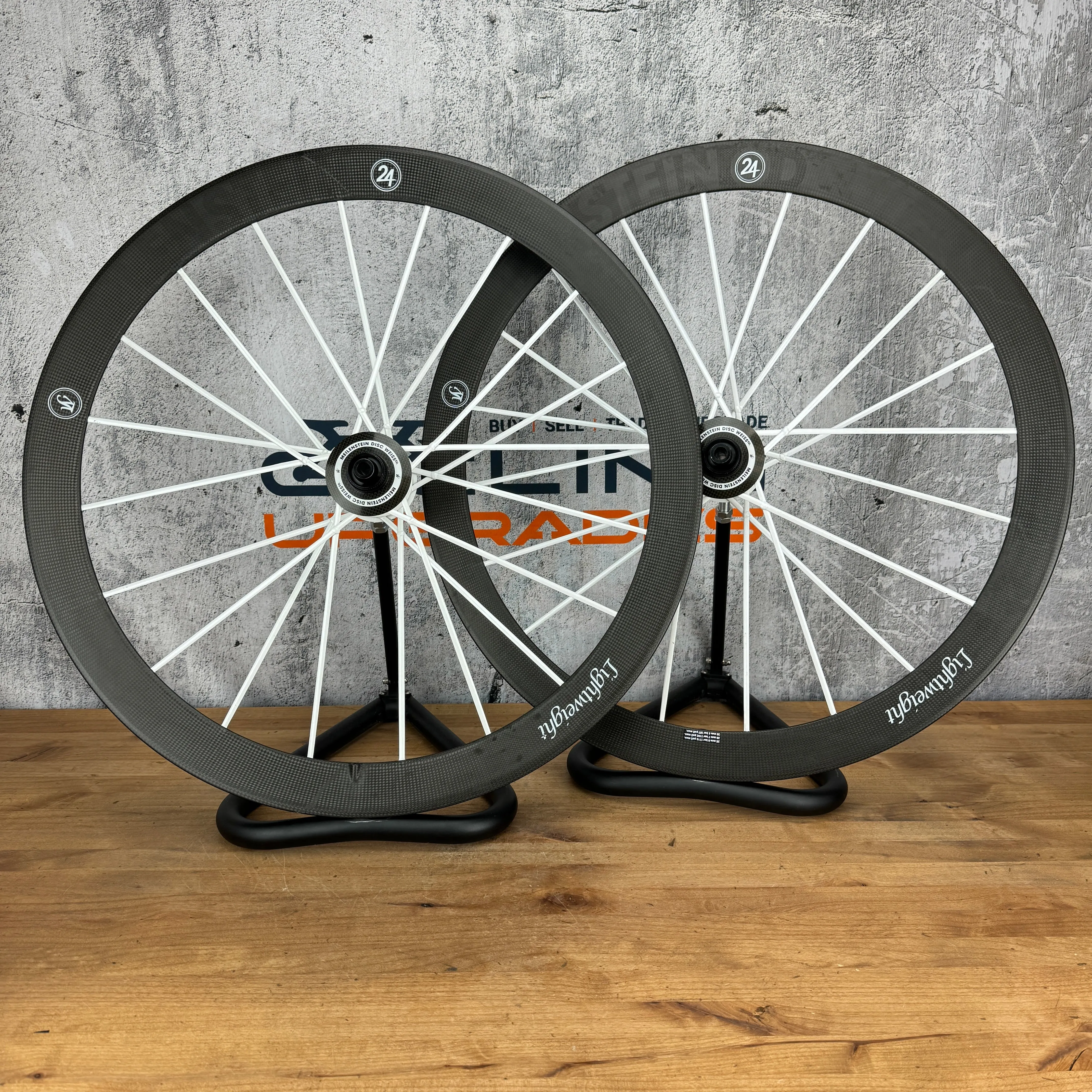 Mint! Lightweight Meilenstein C 24E Weiss Carbon Clincher Disc Brake Wheelset 700c