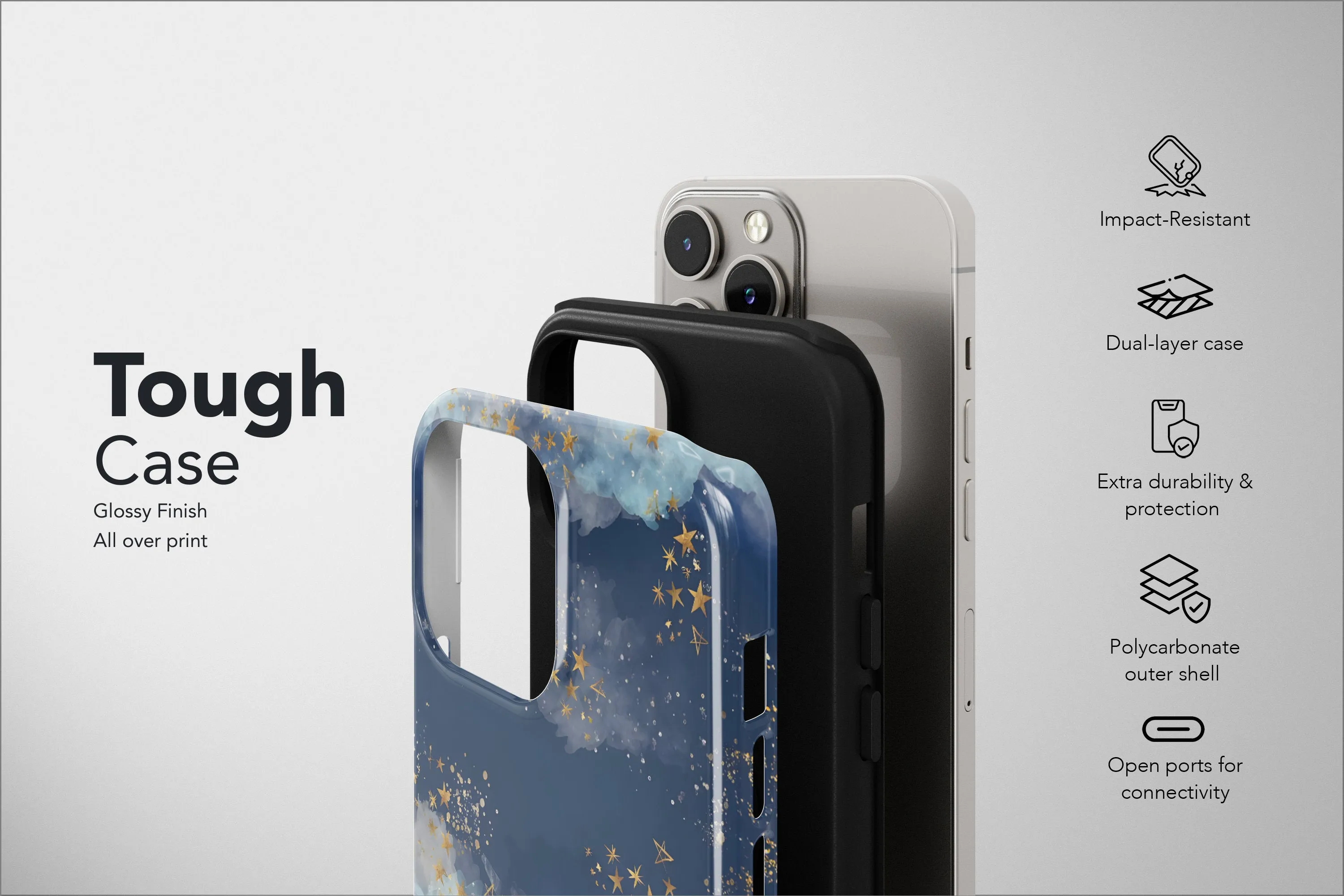 Moon and Stars Phone Case Celestial Collage Cover