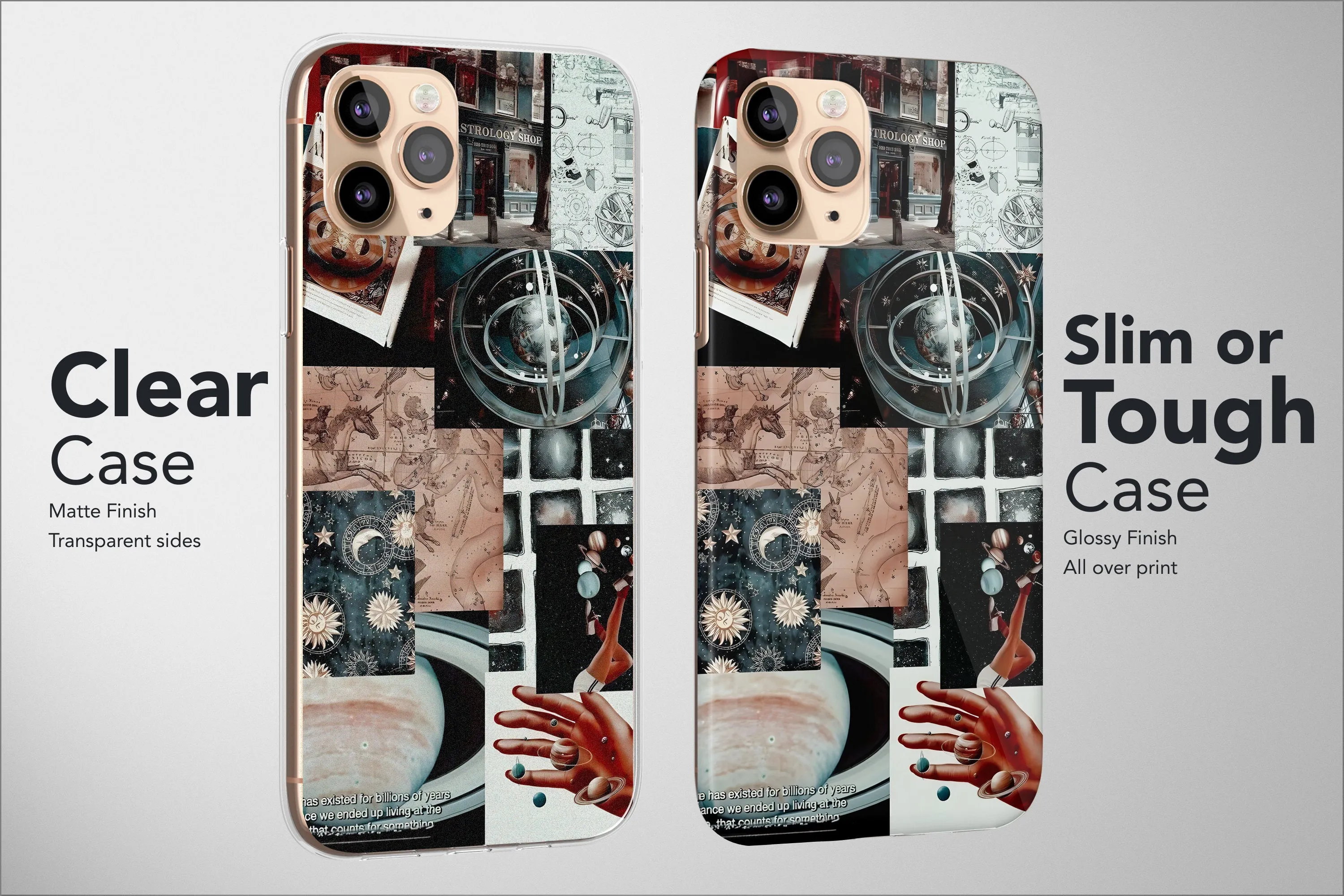 Moon and Stars Phone Case Celestial Collage Cover