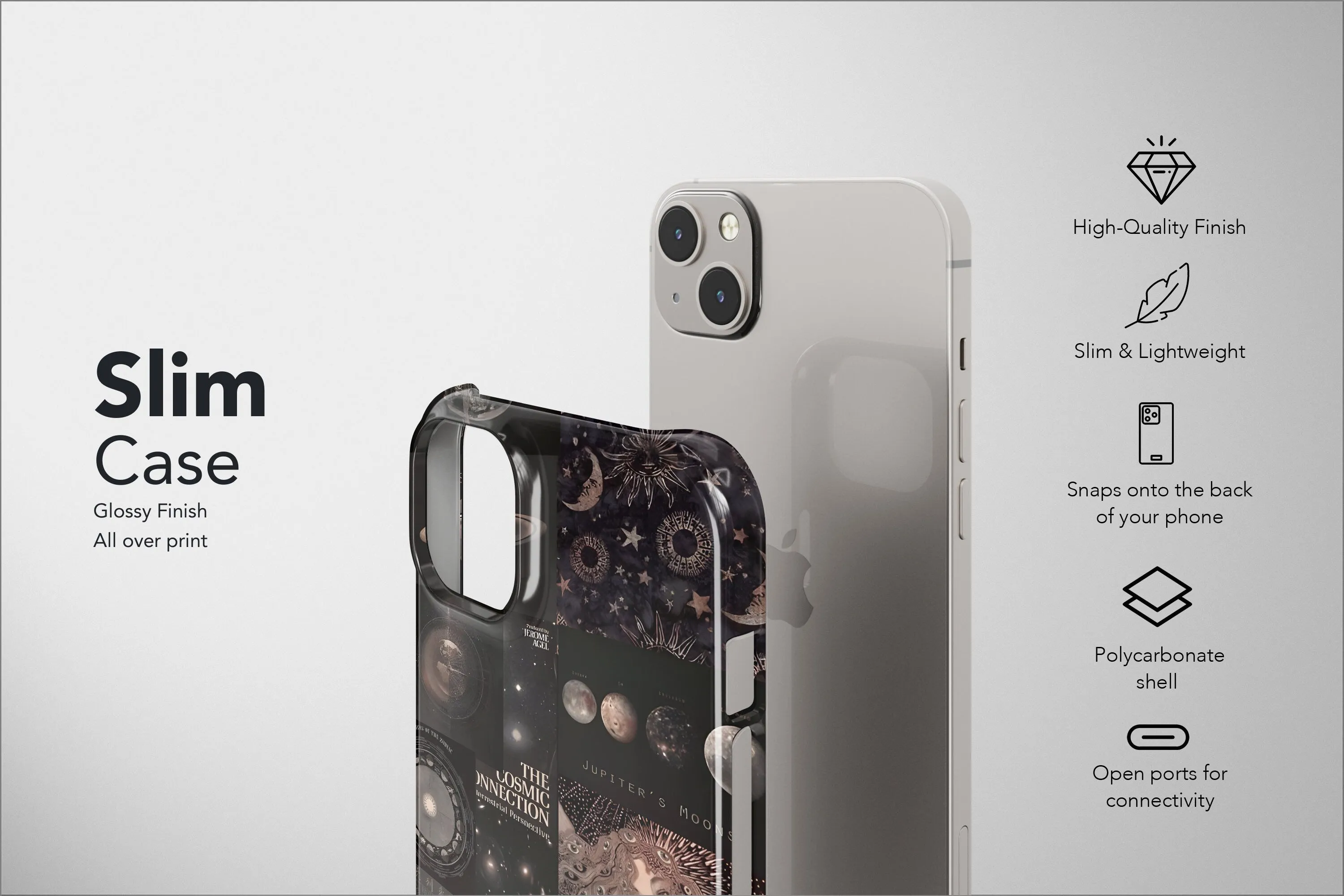 Moon and Stars Phone Case Celestial Collage Cover